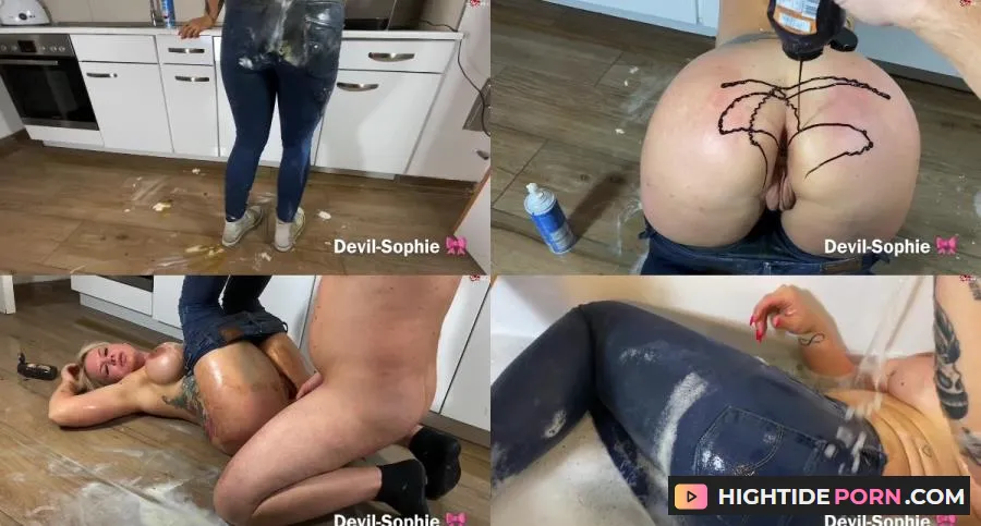 Devil Sophie - Horny perverse baking - give me chocolate  whipped cream and fuck me hard in all holes with devil-sophie - Pissing [FullHD 1080p] MDH Pissing