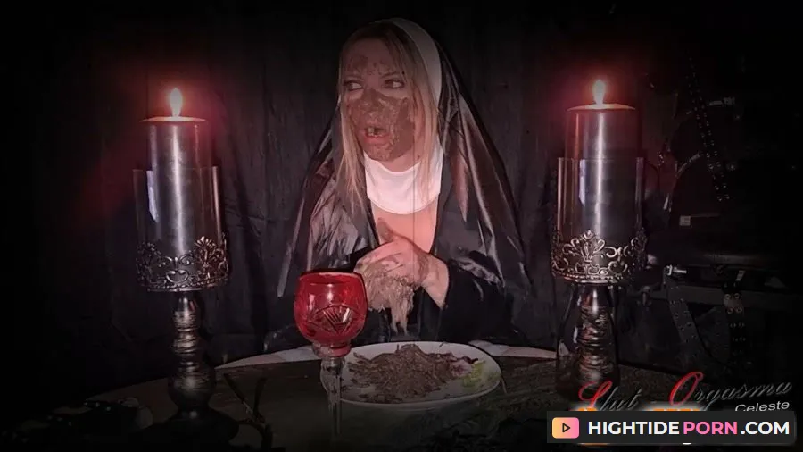 SlutOrgasma - The holy food and scat dinner - The medieval shit puking scat slave 1 - Holy nun extreme shit and puke play [FullHD 1080p]