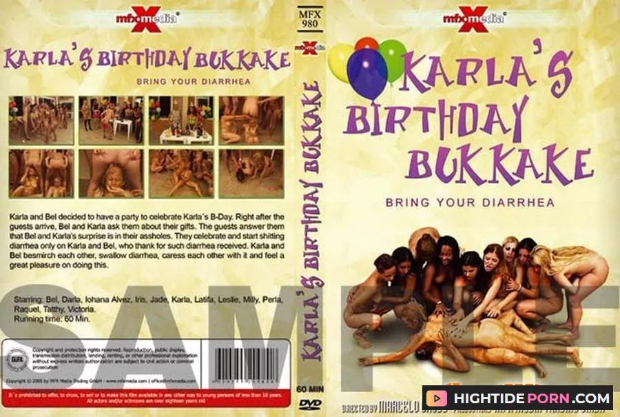 Karla, Bel, Victória, Jade, Perla, Raquel, Latifa, Iohana Alvez, Iris, Darla, Milly, Leslie, Tatthy - Karla's Birthday Bukakke - Bring Your Diarrhea - Scat Movies [DVDRip]