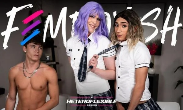 Drake Von, Ander Wolfe, Sage Roux - Schoolgirl Femboy Gets Spitroasted By Bestie And BF (FullHD 1080p) AdultTime / Femboyish